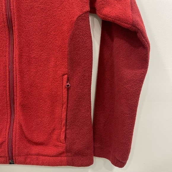Columbia Red Two-Tone Fleece Full Zip Jacket Hood - Picture 2 of 11